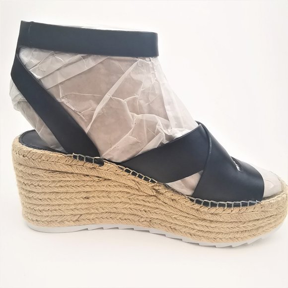 Marc Fisher Raffa Espadrille Platform Sandal size 9.5 leather - Picture 4 of 11